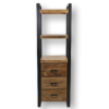 Boekenkast - 55x35x175 - Naturel/zwart - Mangohout/metaal