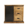 Sideboard Melbourne - 95x45x90 - Naturel/zwart - Mangohout/metaal