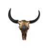 Buffelkop L - 80x80x10 - Goud/zwart - Metaal