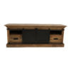 HSM Collection-Tv Meubel Melbourne 2 Deur 2 La-150x45x55-Naturel/Zwart-Mango/Metaal