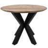 Eettafel Zurich rond - ø100x76 - Oakland tafelpoten - Acaciahout/metaal