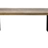 Rechthoekige eettafel Melbourne - 200x100X77  - Naturel/zwart - Mangohout/metaal