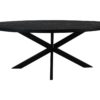 Ovale eettafel Melbourne - 200x100x76 -  zwart - mangohout/ijzer