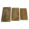 Decoratieve dienbladen - Naturel - Mangohout - Set van 3