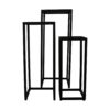 Plantenstandaard Verona - 35x35x90/30x30x75/25x25x60 - Zwart- Mangohout/ijzer