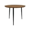 HSM Collection-Ronde Bijzettafel Fishbone-60x60x49-Naturel/Zwart-Eiken/Metaal