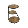 Bijzettafel 3 niveaus - ø50x65 - Naturel/zwart - Mangohout/metaal