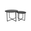 Ronde Salontafel - ø61x45/ø46x39 - zwart marmer - set van 2
