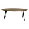 Ovale Salontafel Bern - 100x60x38 - Naturel/zwart - Mangohout/metaal