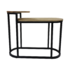 Sidetable Ovaal Plateau - 75x30x60 - Naturel/zwart - Mangohout/ijzer