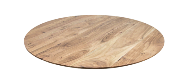 Tafelblad Zurich rond - ø140x3,8 - Naturel - Swiss edge - Acaciahout