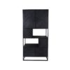 Wandkast Verona - 100x40x200 - Zwart - Mangohout/metal