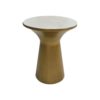 Ronde bijzettafel - ø40x50 - Wit/goud - Marmer/ijzer