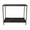 Console tafel - 100x35x86 - Zwart/goud - Marmer/metaal/mangohout