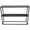 Console tafel Marseille - 120x32x85 - Bruin/zwart - Marmer/metaal