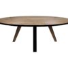 Ovale eettafel Milano - 220x110x76 - Naturel/zwart - Acaciahout/ijzer