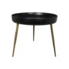 Bijzettafel Ventura - ø60 cm - mangohout/ijzer - black wash/antique gold