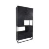 Wandkast Verona - 100x40x200 - Zwart - Mangohout/metal - Afbeelding 2