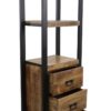 Boekenkast - 55x35x175 - Naturel/zwart - Mangohout/metaal - Afbeelding 2