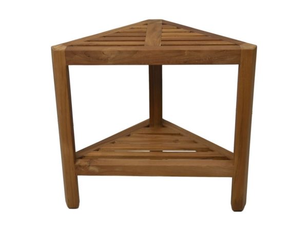 Decoratief hoek krukje - 46x30x46,5 - Naturel - Teak - Image 2