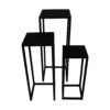 Plantenstandaard Verona - 35x35x90/30x30x75/25x25x60 - Zwart- Mangohout/ijzer - Afbeelding 2