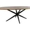 Eettafel Zurich ovaal - 200x100x77 - Naturel - Acaciahout/metaal - Afbeelding 2