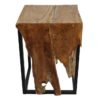 Small Flower Table - 35x35x50 - Naturel/zwart - Teakhout/ijzer - Afbeelding 2