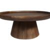 Salontafel Drum - 75x75x32 - Matt bruin - Mangohout - Afbeelding 2
