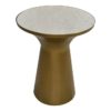 Ronde bijzettafel - ø40x50 - Wit/goud - Marmer/ijzer - Afbeelding 2