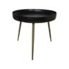 Bijzettafel Ventura - ø60 cm - mangohout/ijzer - black wash/antique gold - Afbeelding 2