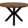 Tafel Fishbone Rond- 140x140x76 - Naturel/zwart - Eiken/metaal - Afbeelding 2