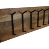 Kapstok - 90x11x30 - Naturel/zwart - Mangohout/metaal - Afbeelding 2