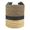 Mandenset Malibu - zwart/naturel - waterhyacint - set van 3 - Afbeelding 2