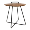 Bijzettafel Madison - 45x45x50- Naturel/zwart - teak/metaal - Afbeelding 2