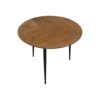 HSM Collection-Ronde Bijzettafel Fishbone-60x60x49-Naturel/Zwart-Eiken/Metaal - Afbeelding 2