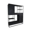 Wandkast Verona - 160x40x200 - Zwart - Mangohout/ijzer - Afbeelding 2