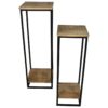 Plantenstandaard - 30x30x90 - Naturel/zwart - Mangohout/ijzer - Set van 2 - Afbeelding 2