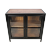 Vitrinekast Kingston - 90x40x90 - naturel/zwart - acacia/ijzer/glas - Afbeelding 2