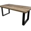 Rechthoekige eettafel Melbourne - 200x100X77  - Naturel/zwart - Mangohout/metaal - Afbeelding 2