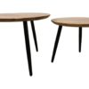Salontafel Zurich - ø60/ø50 - Naturel/zwart - Acaciahout/ijzer - Set van 2 - Afbeelding 2