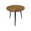 HSM Collection-Ronde Bijzettafel Fishbone-45x45x39-Naturel/Zwart-Eiken/Metaal - Afbeelding 2