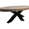 Ovale salontafel - 130x80x45 - Naturel/zwart - Mangohout/metaal - Afbeelding 2