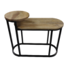 Sidetable Ovaal Plateau - 75x30x60 - Naturel/zwart - Mangohout/ijzer - Afbeelding 2