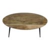 Ovale Salontafel Bern - 100x60x38 - Naturel/zwart - Mangohout/metaal - Afbeelding 2