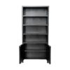Wandkast met 4 vakken - 100x42x215 - Zwart - Teak veneer - Afbeelding 2