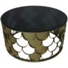 Salontafel rond - ø80x40 - Goud/zwart - Metaal/glas - Afbeelding 2