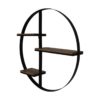Wand decoratierek rond - 80x16x80 - Naturel/zwart - Mangohout/ijzer - Afbeelding 2