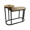 Sidetable Ovaal Plateau - 75x30x60 - Naturel/zwart - Mangohout/ijzer - Afbeelding 3