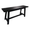 Decoratieve bank Lawas - 100x27x46 - Zwart - Teak - Afbeelding 3
