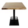 Vierkante bartafel - 80x80x92 - naturel/zwart - Acacia/metaal - Afbeelding 3